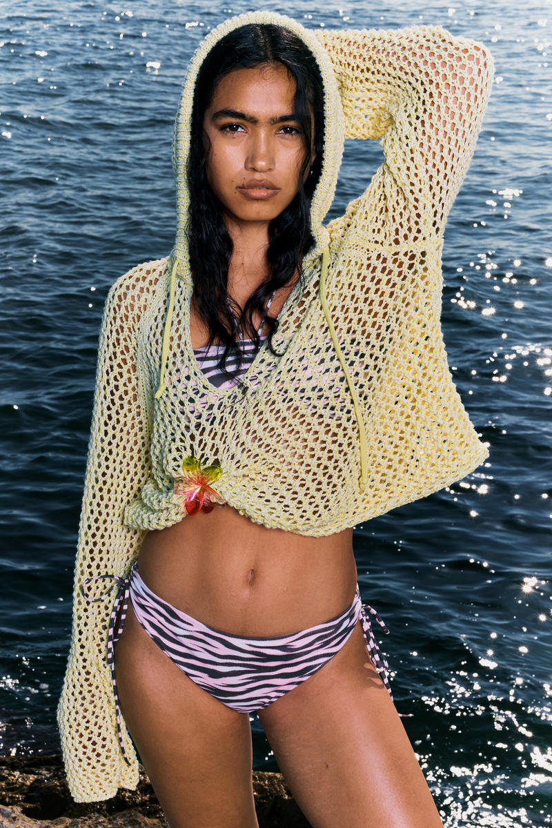 Printed Tie-Side Bikini Bottoms